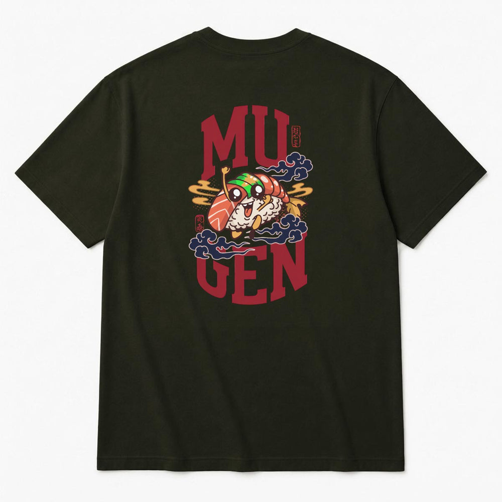 Sushi Men's Heavyweight Crew Neck T-Shirt - 100% Cotton