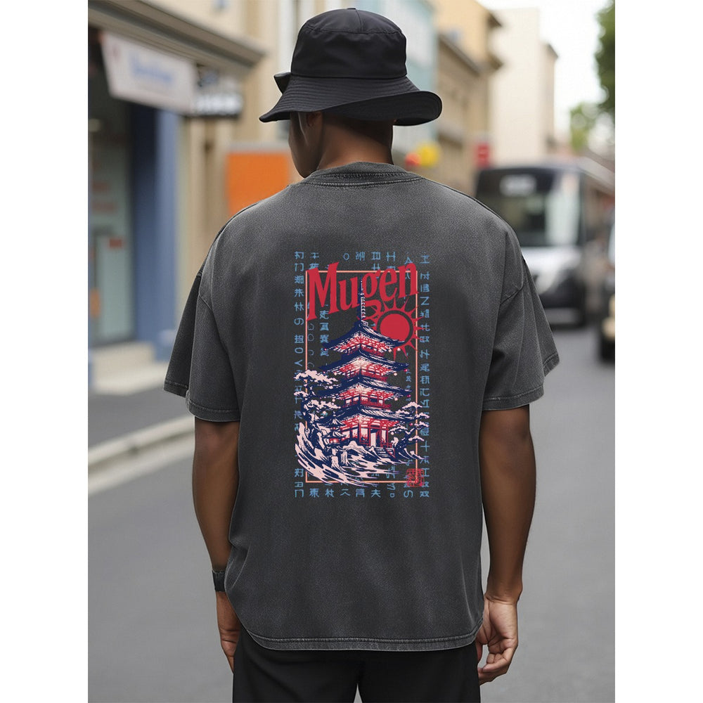 Japanese Pagoada Unisex Heavyweight T-shirt - 100% Cotton