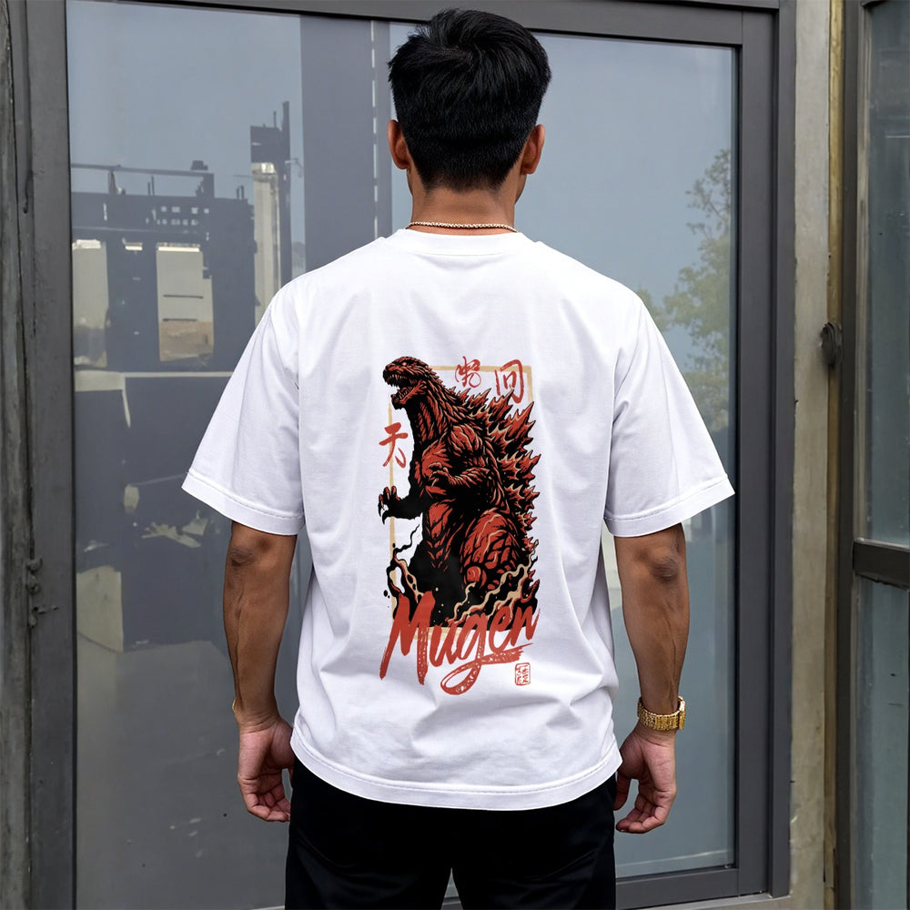 Drop-shoulder T-shirt - GodZilla