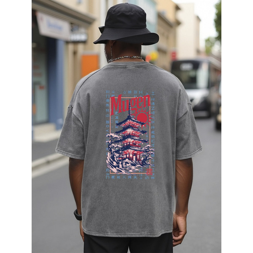 Japanese Pagoada Unisex Heavyweight T-shirt - 100% Cotton