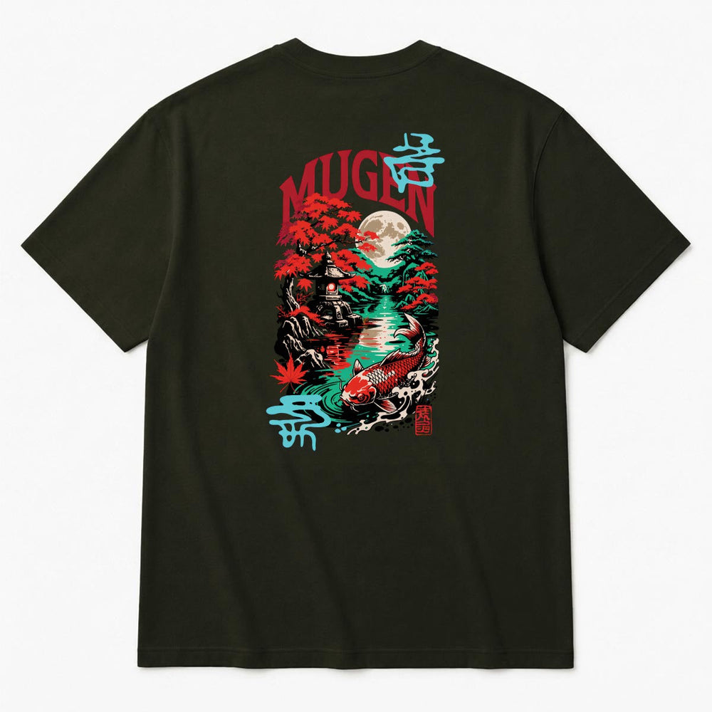 Japanese Garden Men's Heavyweight Crew Neck T-Shirt - 100% Cotton