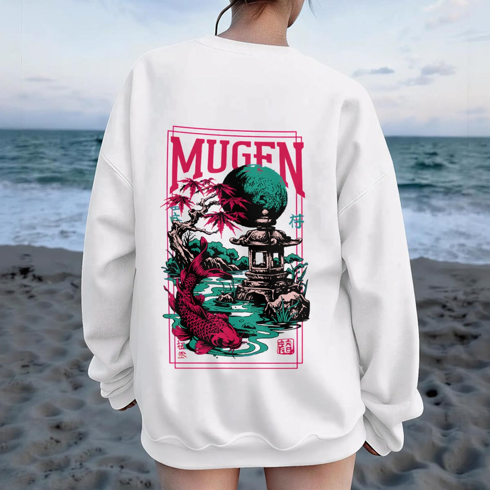 Japanese Garden Women's Drop Shoulder Crew Neck Sweatshirt