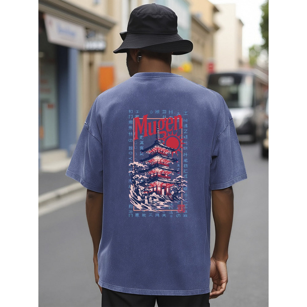Japanese Pagoada Unisex Heavyweight T-shirt - 100% Cotton