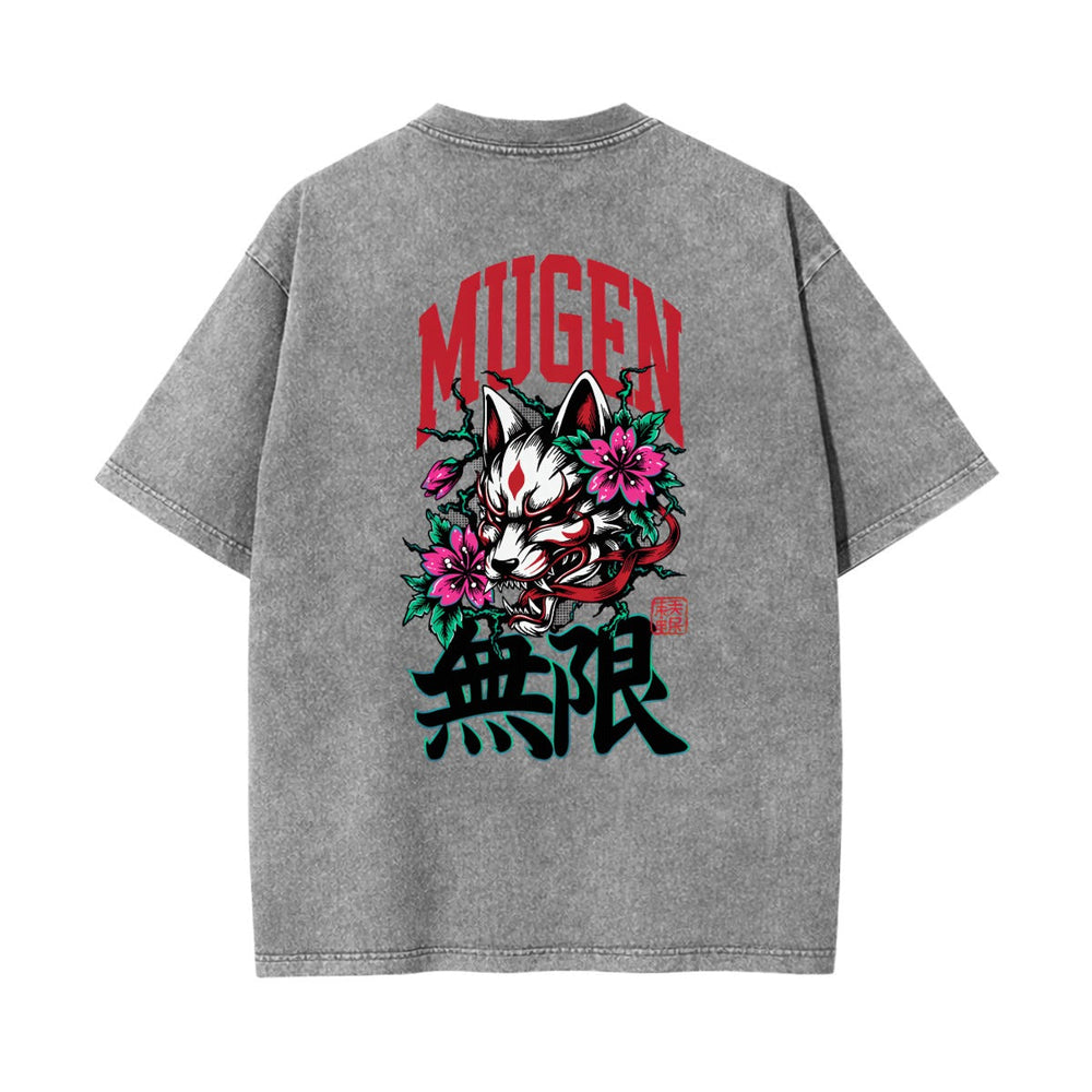 Kitsune Heavyweight Washed T-shirt - 100% Cotton