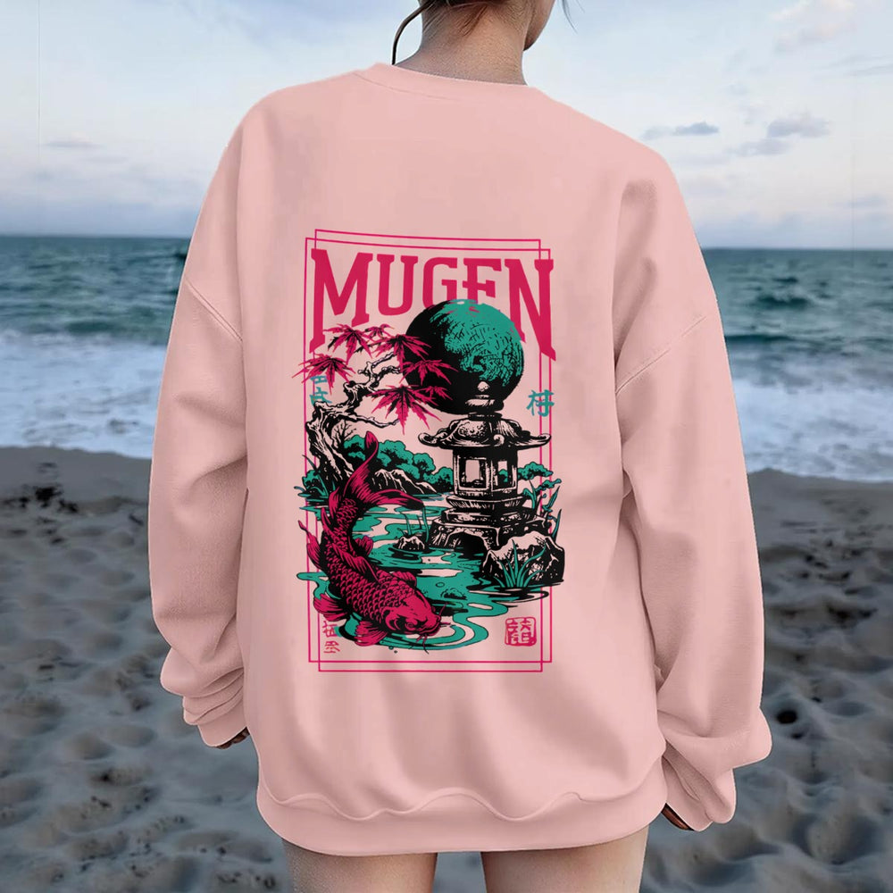 Japanese Garden Women's Drop Shoulder Crew Neck Sweatshirt