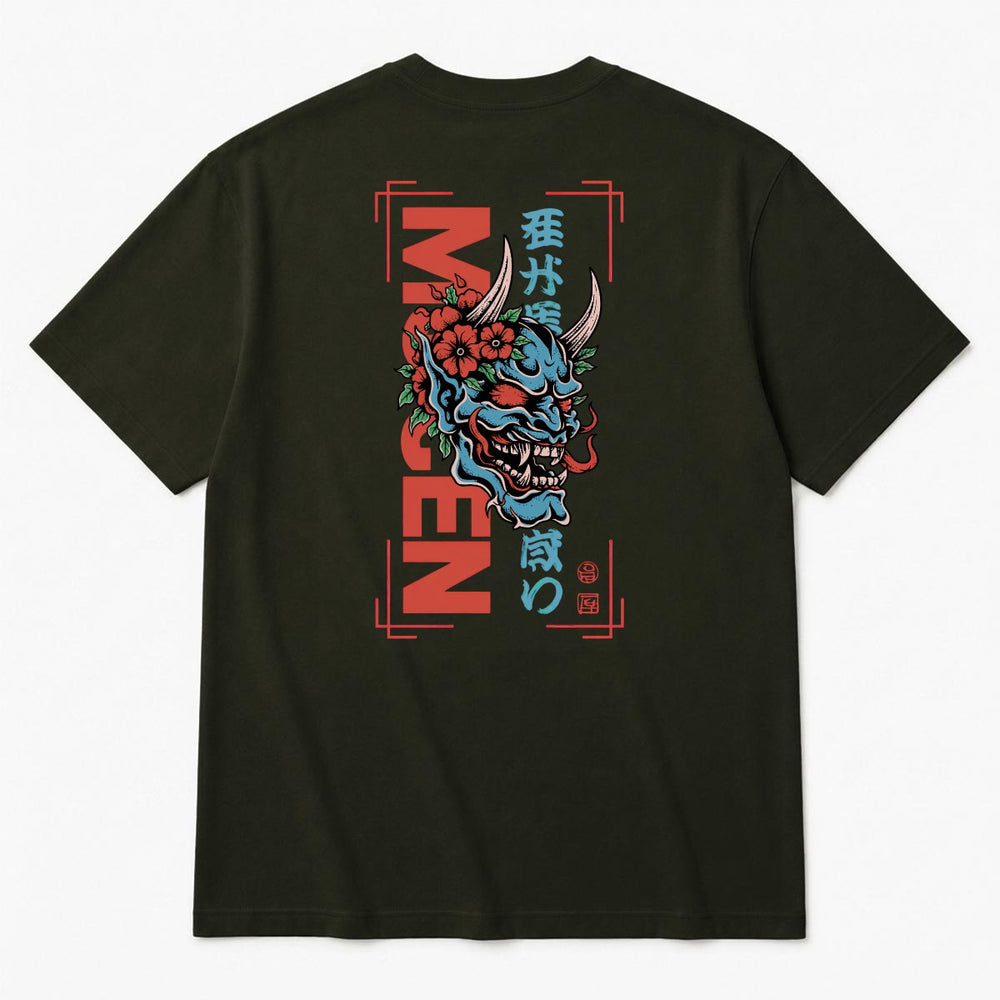Oni Skull Men's Heavyweight Crew Neck T-Shirt - 100% Cotton