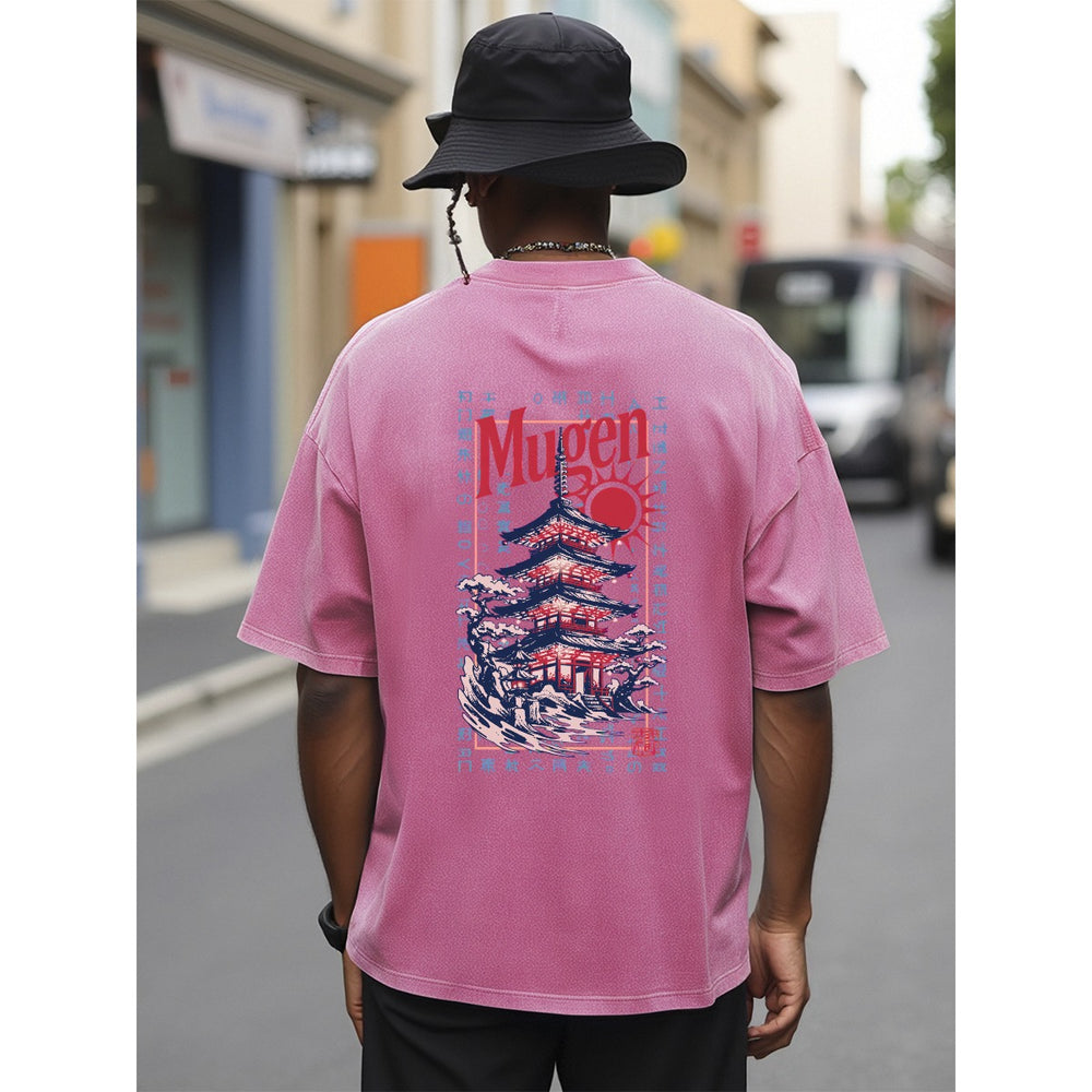 Japanese Pagoada Unisex Heavyweight T-shirt - 100% Cotton