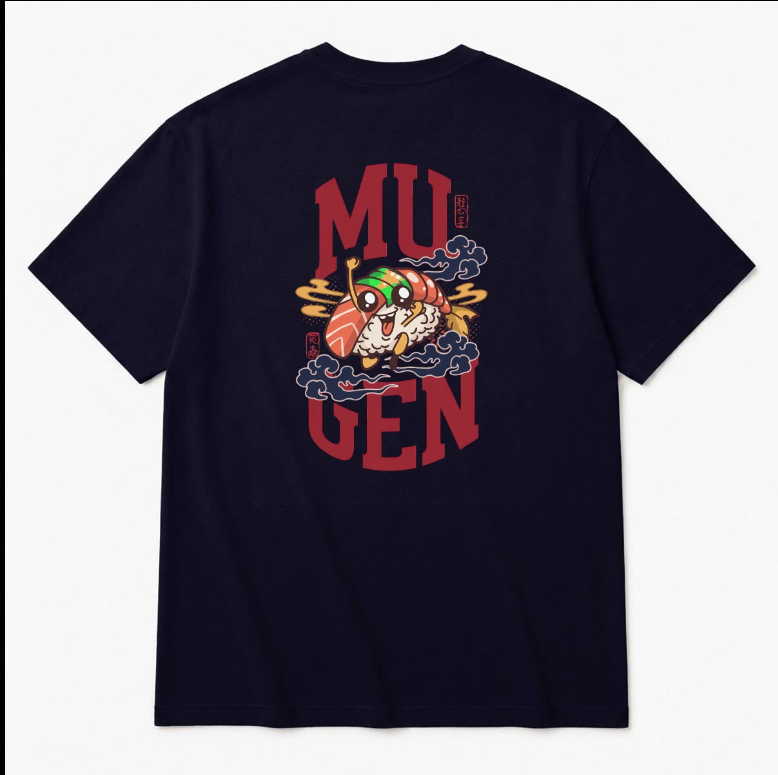 Sushi Men's Heavyweight Crew Neck T-Shirt - 100% Cotton