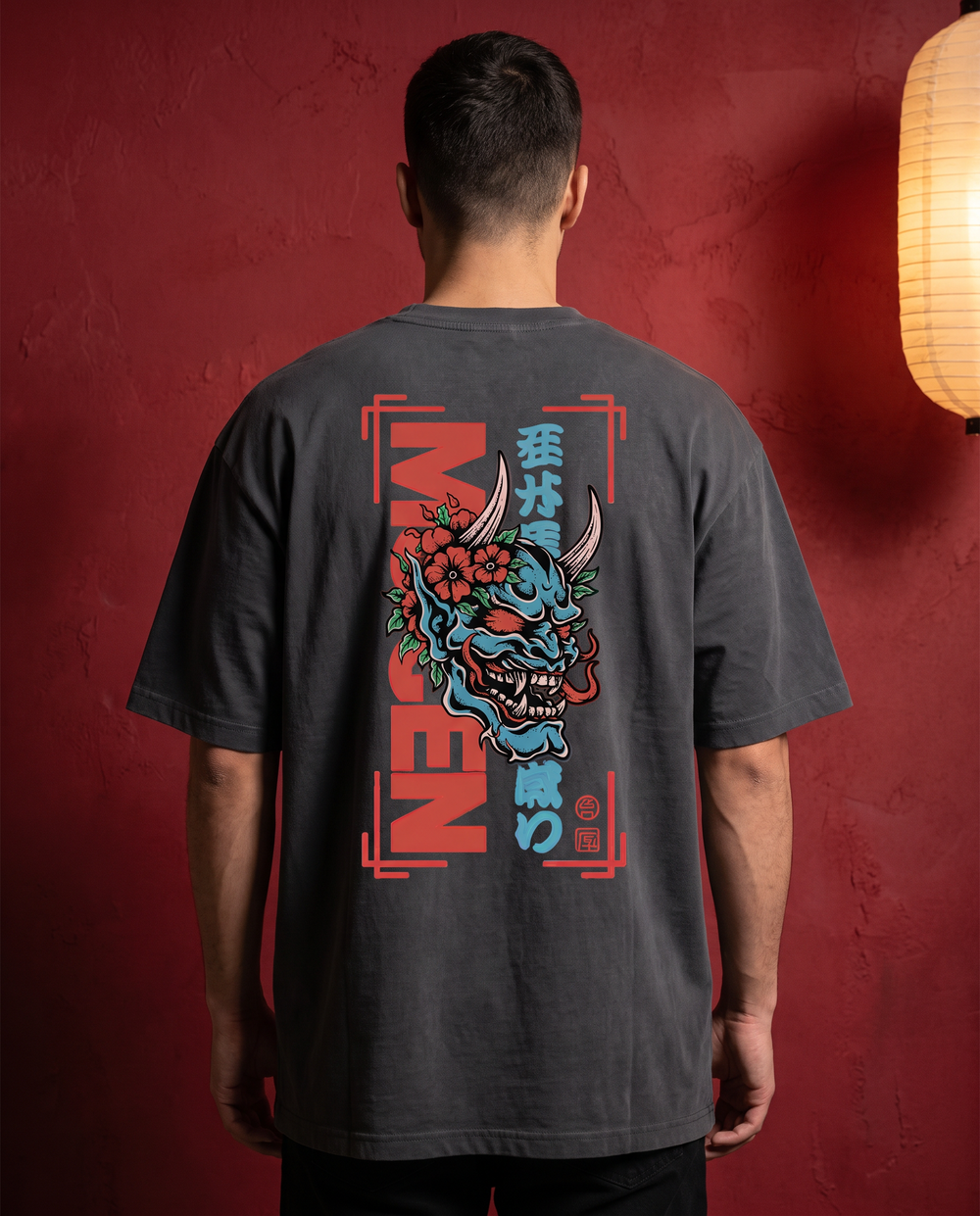 Heavyweight Unisex Crewneck T-shirt | Oni Skull
