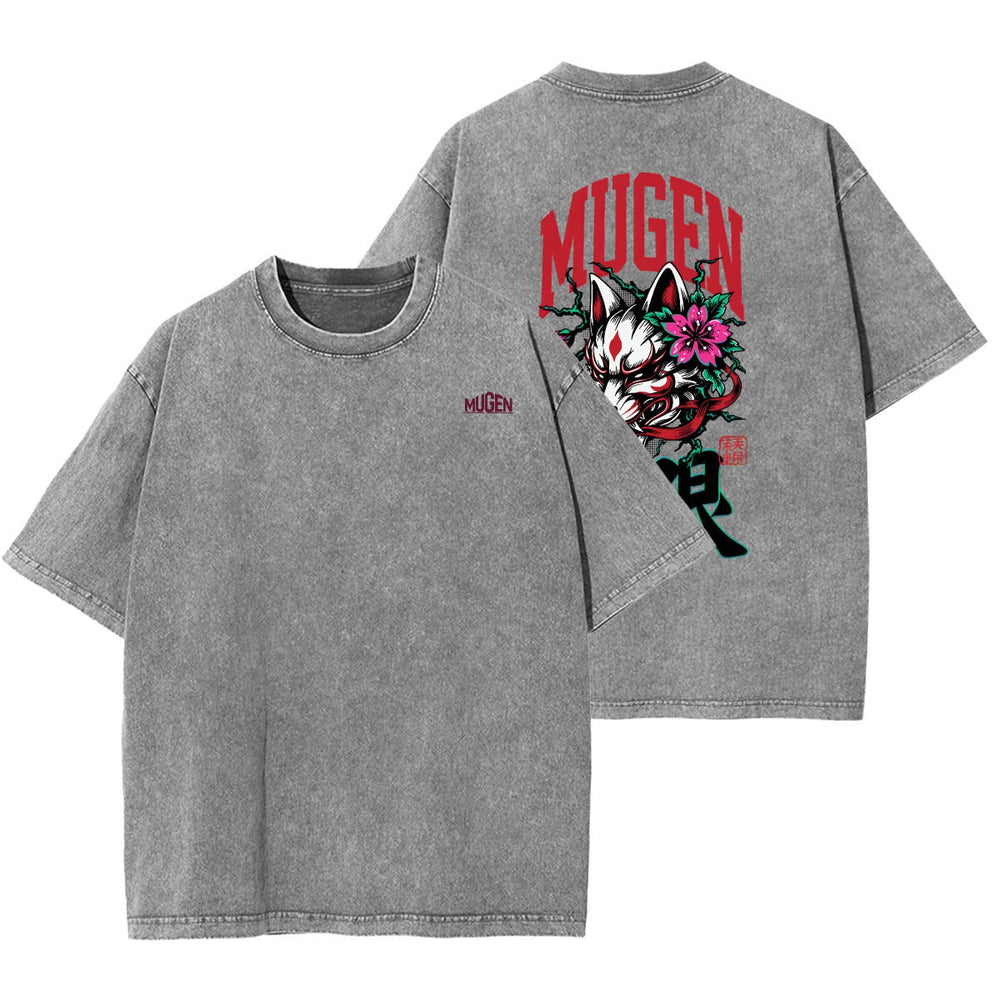 Kitsune Heavyweight Washed T-shirt - 100% Cotton