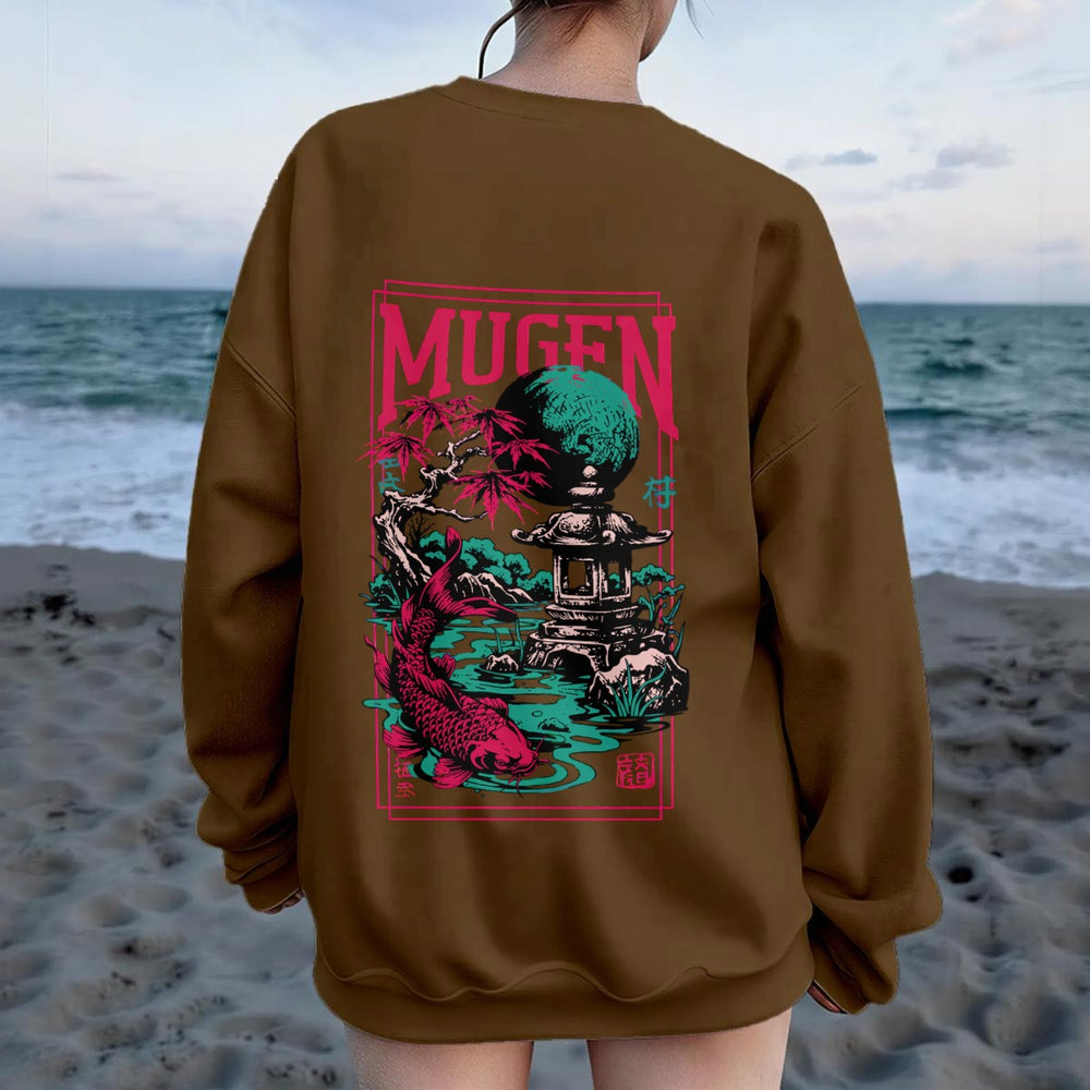 Japanese Garden Women's Drop Shoulder Crew Neck Sweatshirt
