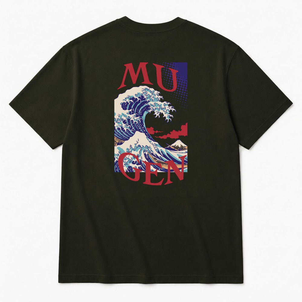 Great Wave Men's Heavyweight Crew Neck T-Shirt - 100% Cotton