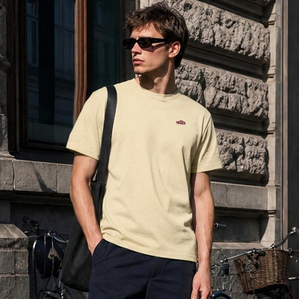 Japanese Pagoda Men's Heavyweight Crew Neck T-Shirt - 100% Cotton