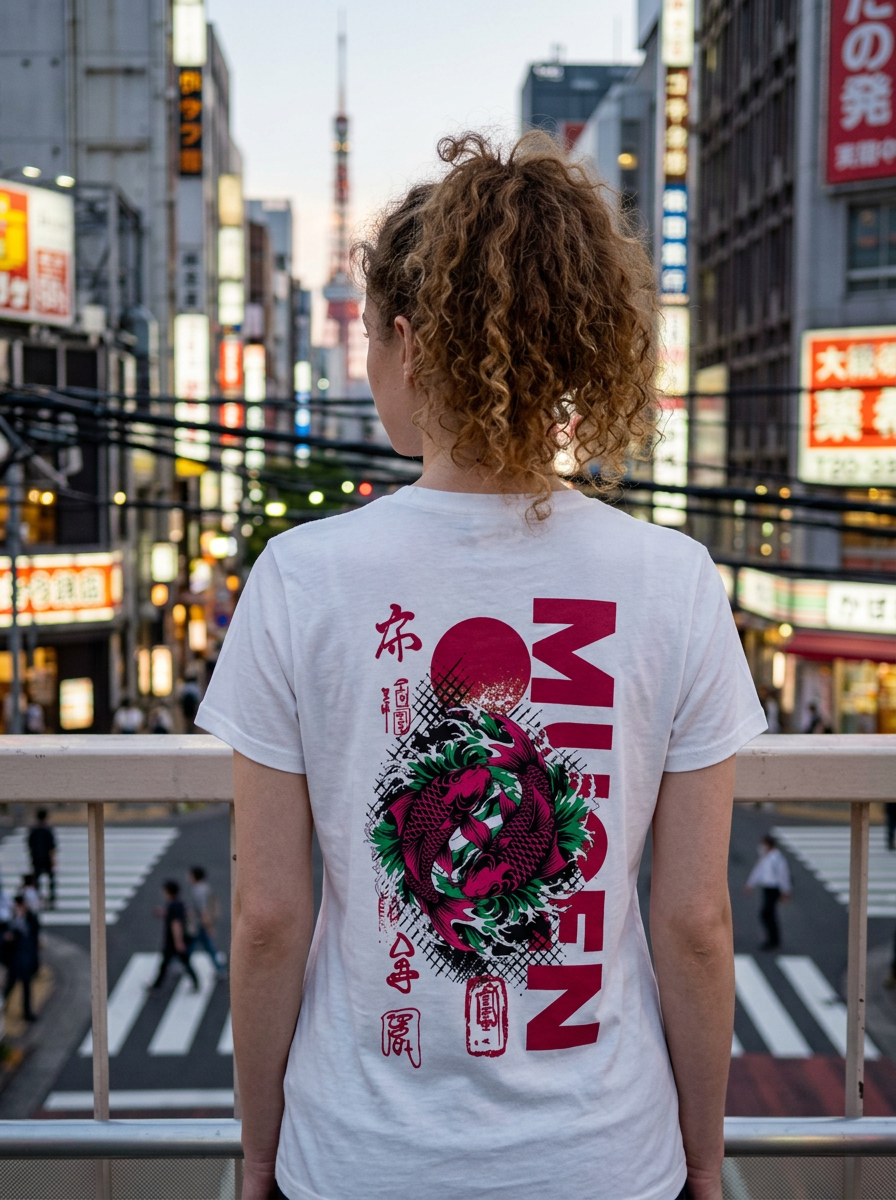 Koi Fish Round Neck T-Shirt