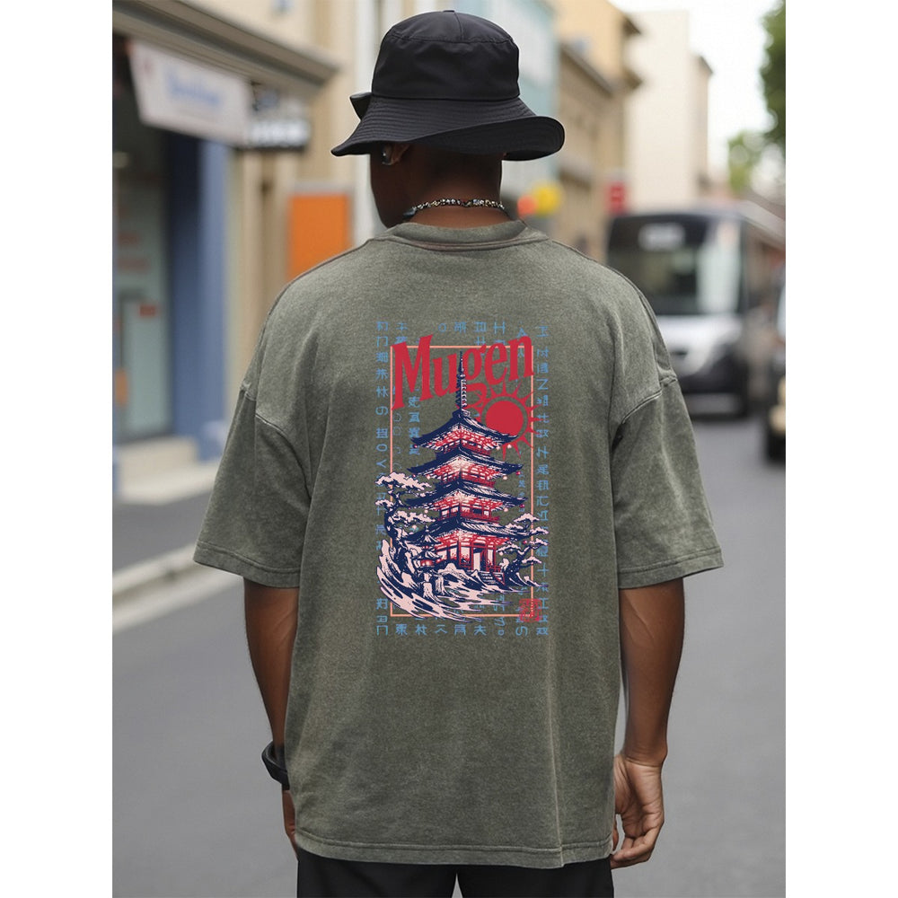 Japanese Pagoada Unisex Heavyweight T-shirt - 100% Cotton