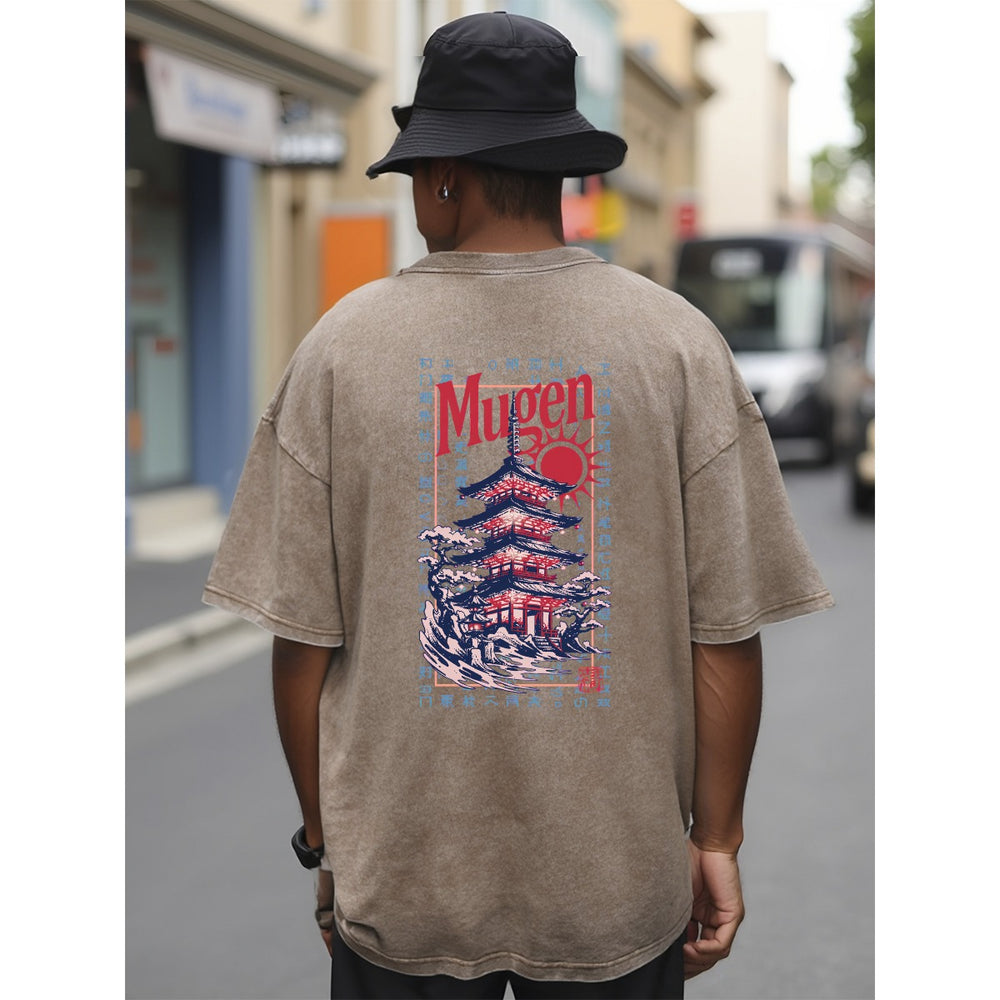 Japanese Pagoada Unisex Heavyweight T-shirt - 100% Cotton