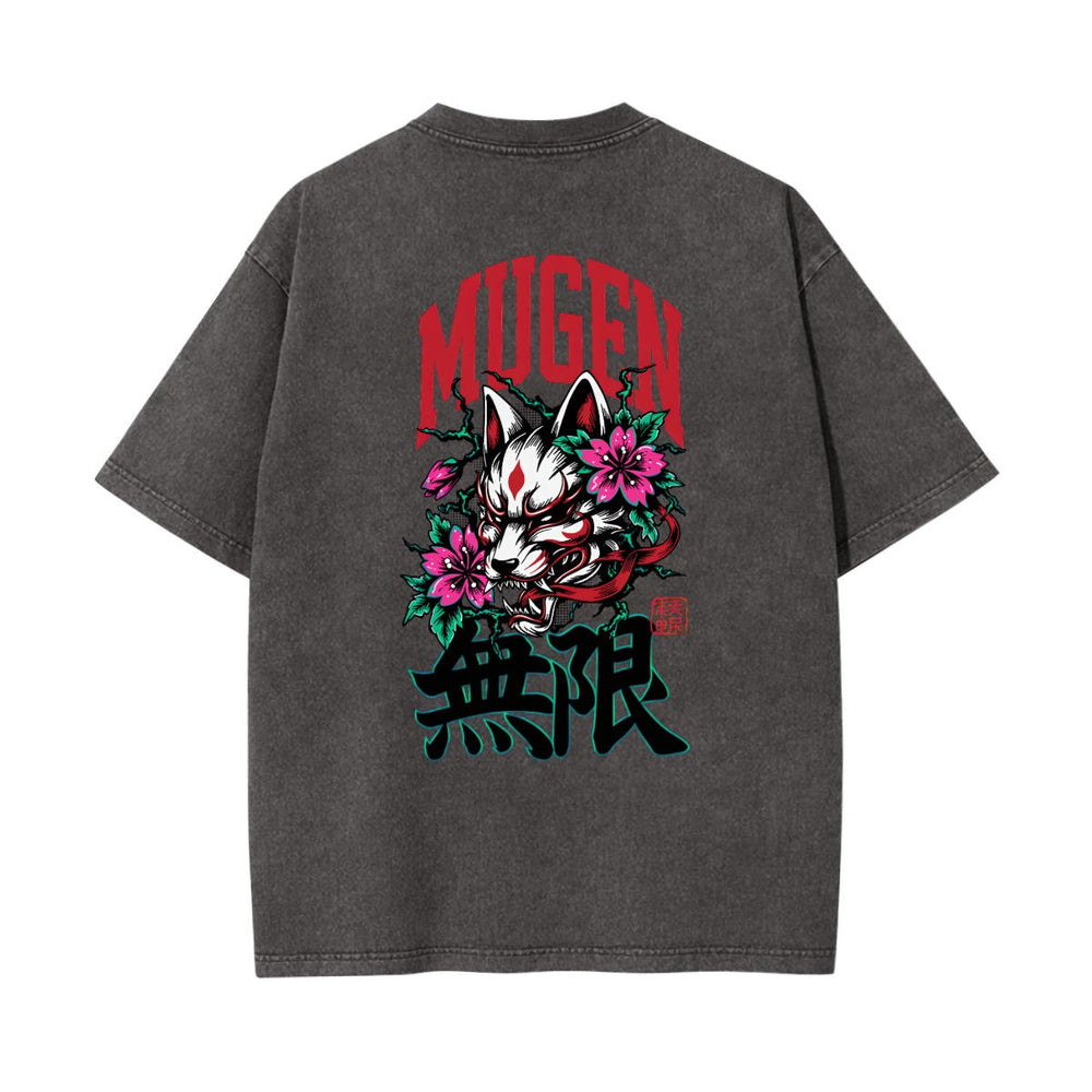 Kitsune Heavyweight Washed T-shirt - 100% Cotton