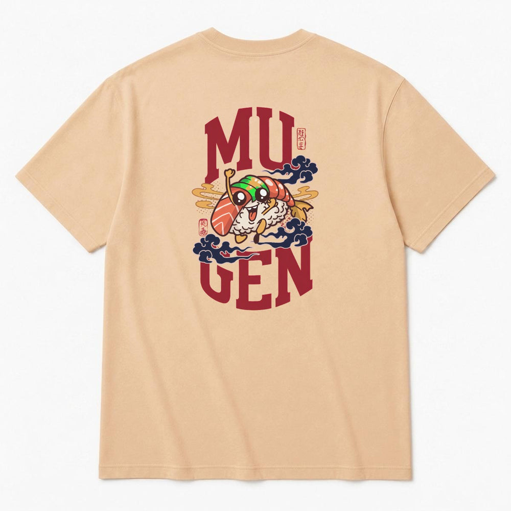 Sushi Men's Heavyweight Crew Neck T-Shirt - 100% Cotton